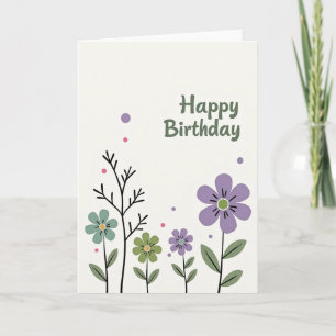 Stylized Garden Birthday Card