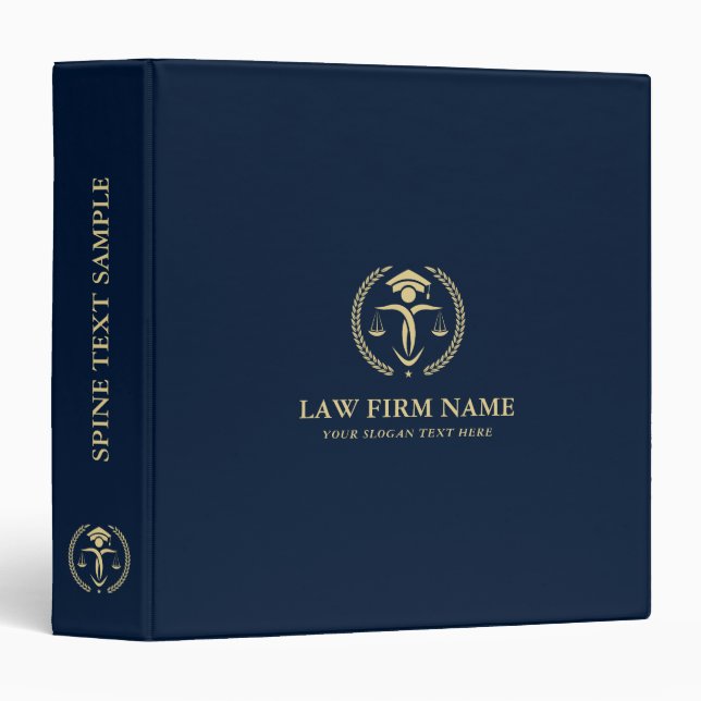 Stylized Gold Justice Logo Royal Blue Background 3 Binder (Front/Spine)