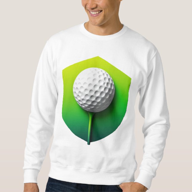 Stylized Golf Ball Icon with Green Background Sweatshirt (Front)