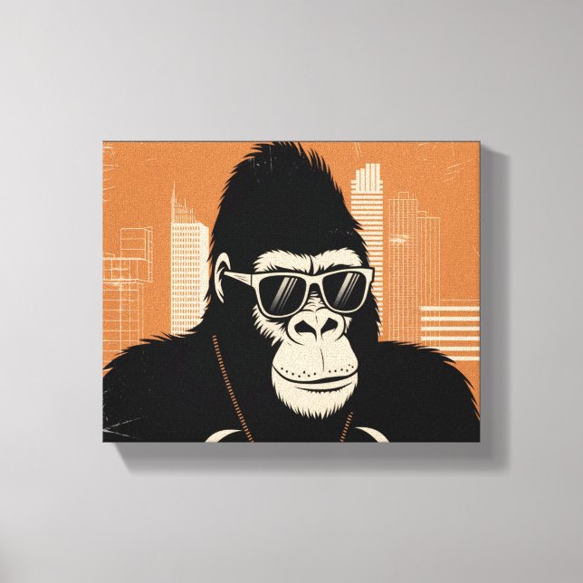 Stylized gorilla  canvas print (Front)