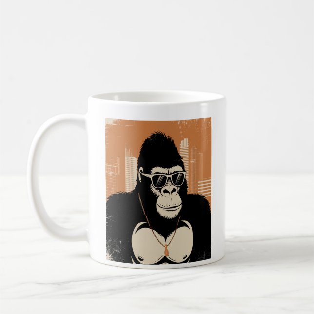 Stylized gorilla  coffee mug (Left)