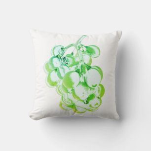 Stylized Grape Vine Fruits Cushion Throw Pillow
