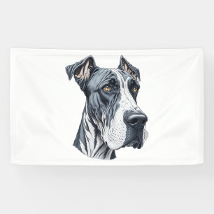 Stylized Great Dane Head Banner