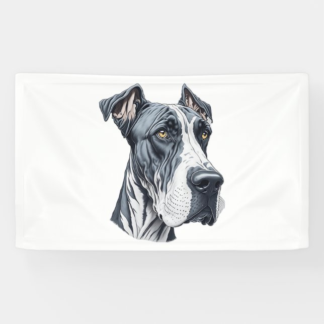 Stylized Great Dane Head  Banner (Horizontal)