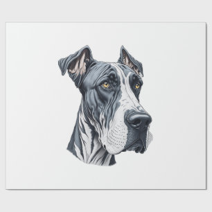 Stylized Great Dane Head Wrapping Paper
