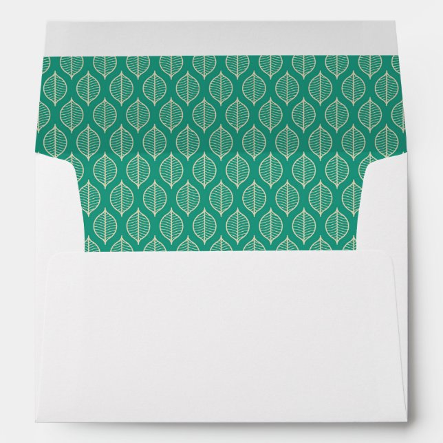 Stylized Green Leaf Pattern Envelope (Back (Bottom))