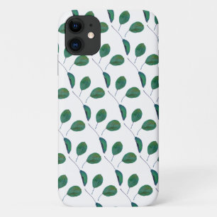 Stylized Green Pear Tree Leaves iPhone 11 Case