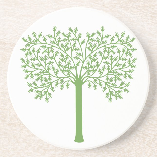 Stylized Green Tree Coaster (Front)