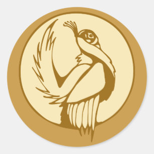 Stylized Grouse Classic Round Sticker