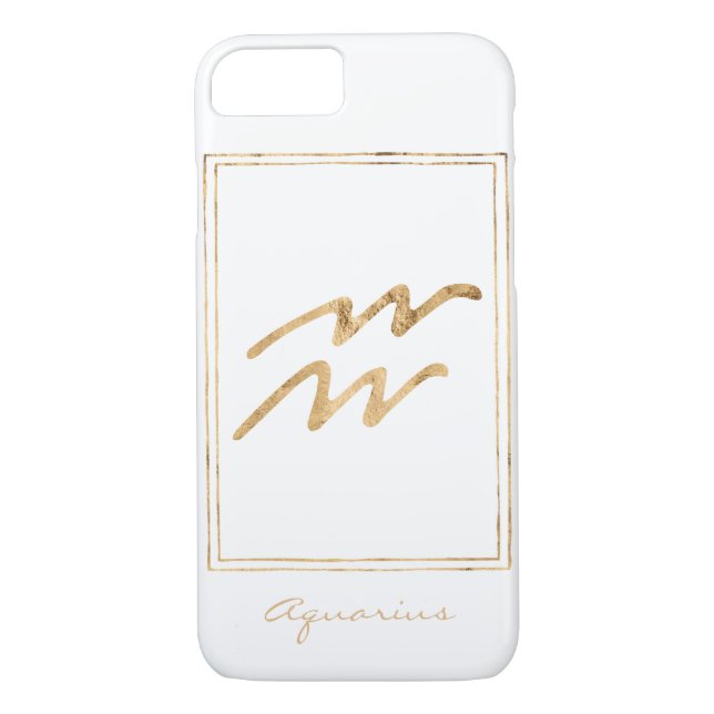 Stylized hammered gold Aquarius astrology zodiac  Case-Mate iPhone Case (Back)