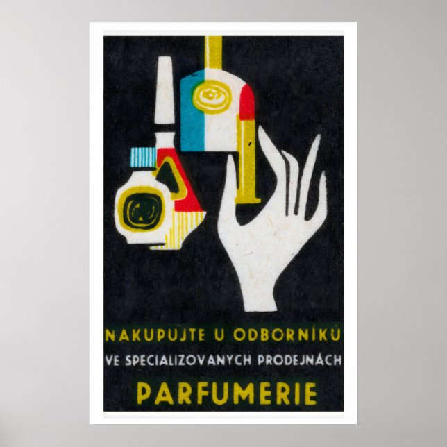 Stylized Hand Holding A Perfume Bottle Poster (Front)