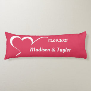 Stylized Heart custom name & colour body pillow