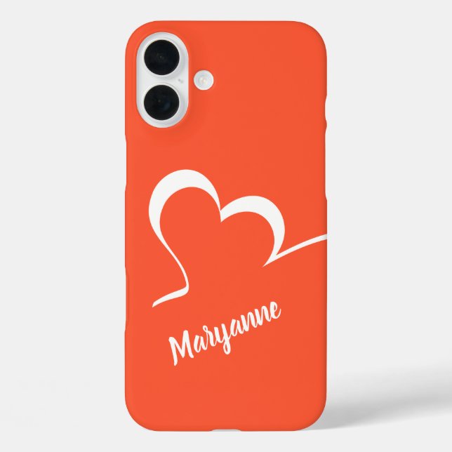 Stylized Heart custom name & colour phone cases (Back)