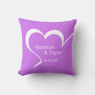 Stylized Heart custom name & colour throw pillows