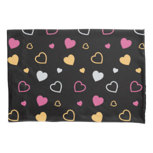 Stylized hearts pattern 3 pillowcase