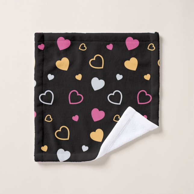 Stylized hearts pattern 3 wash cloth (Wash Cloth)