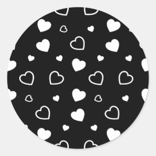 Stylized hearts pattern 5 classic round sticker