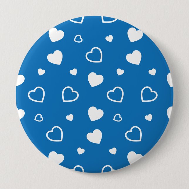 Stylized hearts pattern 7 4 inch round button (Front)