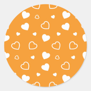 Stylized hearts pattern 8 classic round sticker