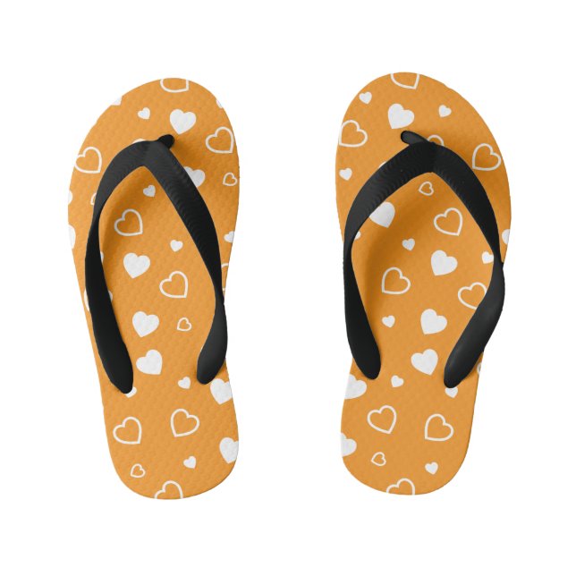Stylized hearts pattern 8 kid's flip flops (Footbed)