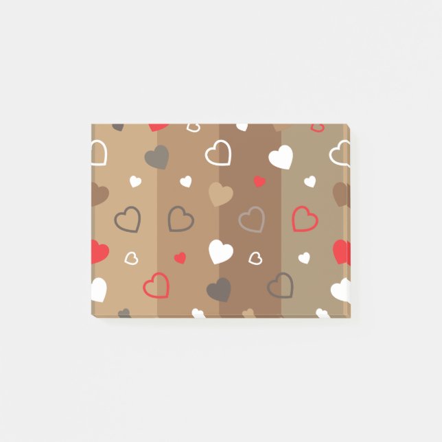 Stylized hearts pattern 9 post-it notes (Front)