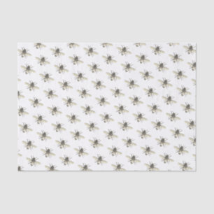 Stylized Honeybee on White Tissue Paper