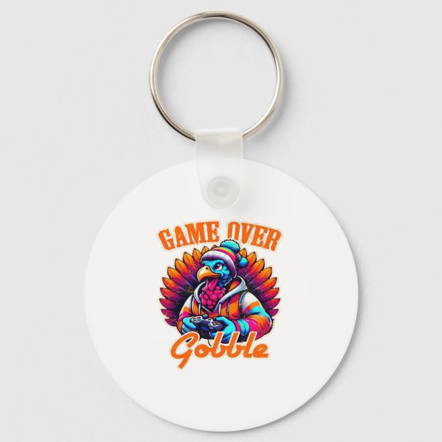 Stylized Hoodie Turkey Gamer with Distressed Orang Keychain (Front)