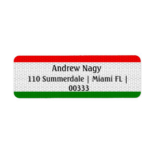 Stylized Hungary Flag Return Address Label