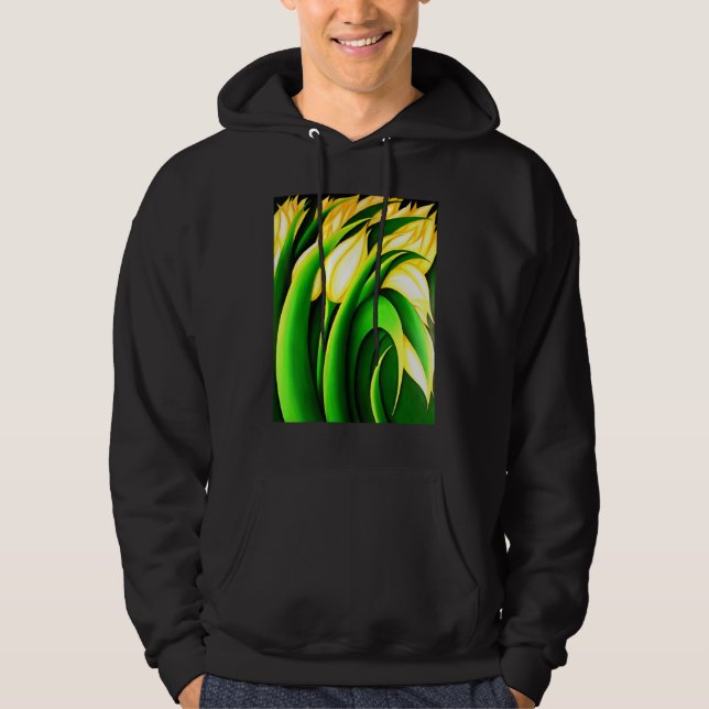 Stylized Illuminating Yellow Tulips Hoodie (Front)
