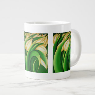 Stylized Illuminating Yellow Tulips Large Coffee Mug