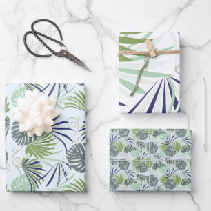 Stylized illustration of popular indoor plants wrapping paper sheet