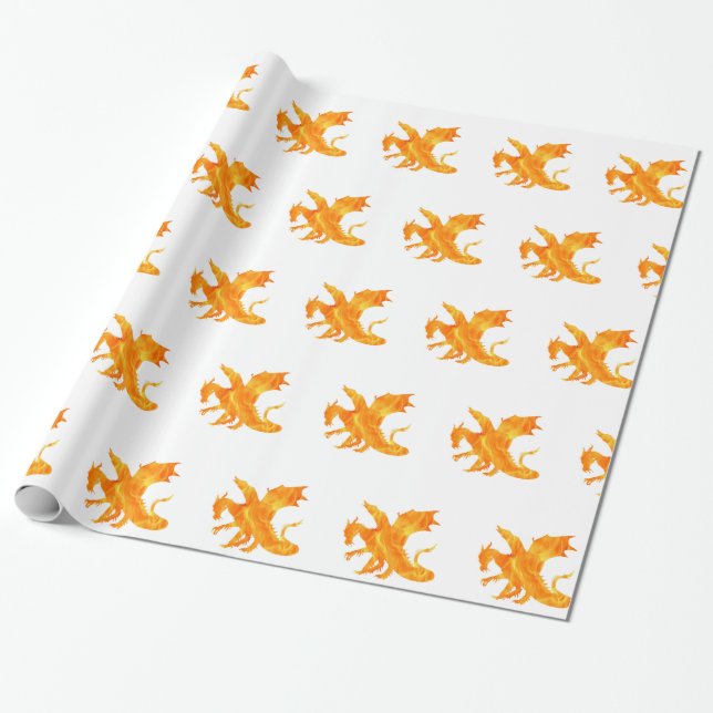 Stylized image of Dragon in flame Wrapping Paper (Unrolled)