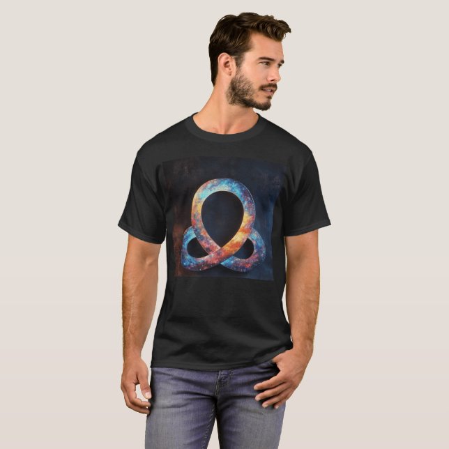 Stylized Infinity Symbol Digital Art T-Shirt (Front Full)