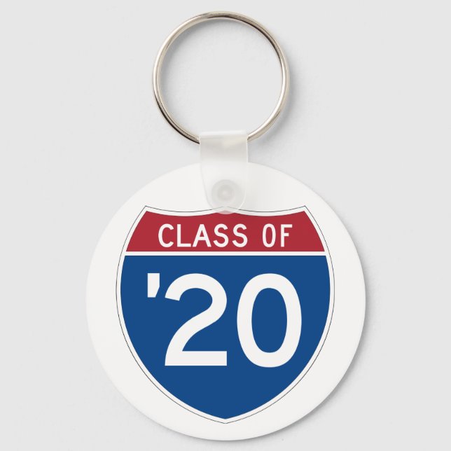 Stylized Interstate sign | Class of 2020 Keychain (Front)