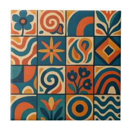 Stylized Interwoven Trellis Design Tile