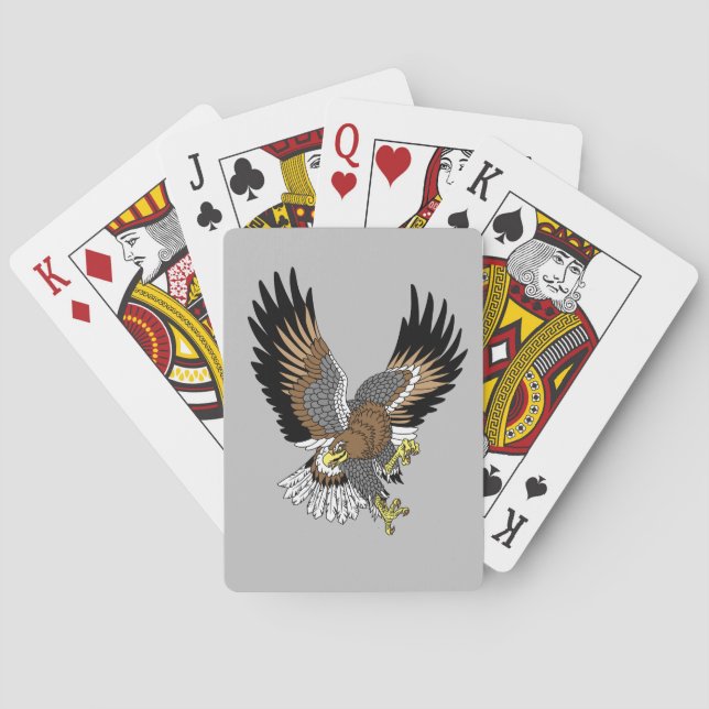stylized Japanese eagle in the flight  Trucker Hat Playing Cards (Back)