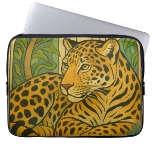 Stylized Jungle Elegance Laptop Sleeve