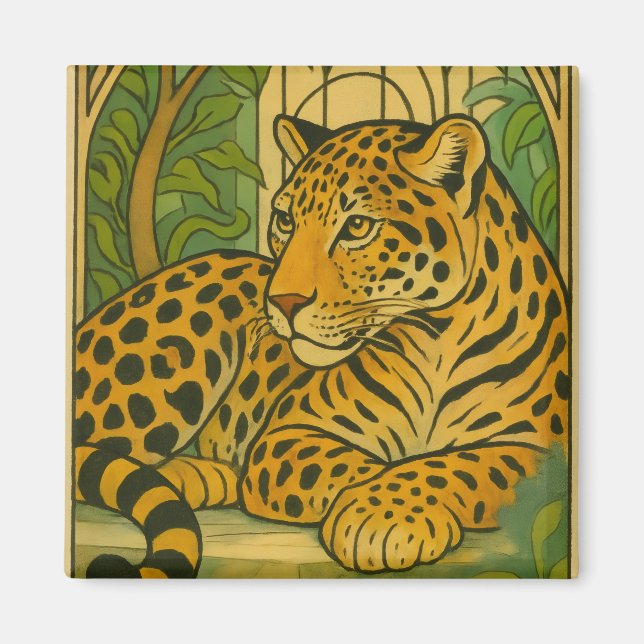 Stylized Jungle Elegance Magnet (Front)