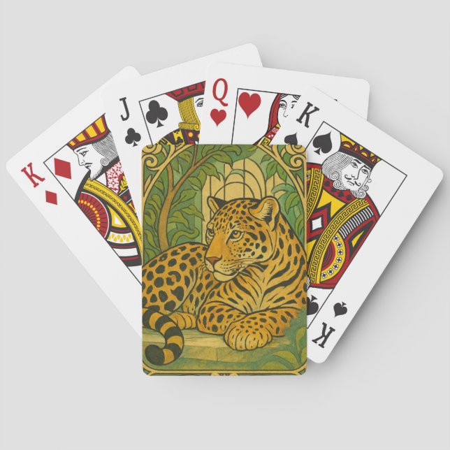 Stylized Jungle Elegance Playing Cards (Back)