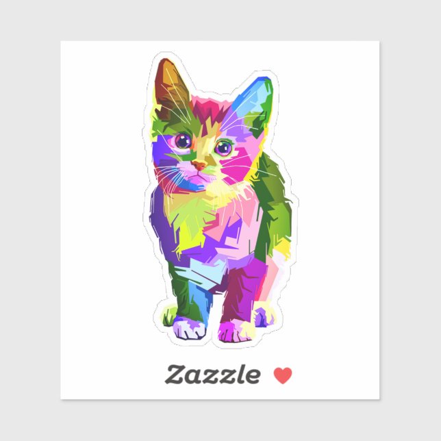 Stylized Kitten Prismatic Design-32345 (Sheet)