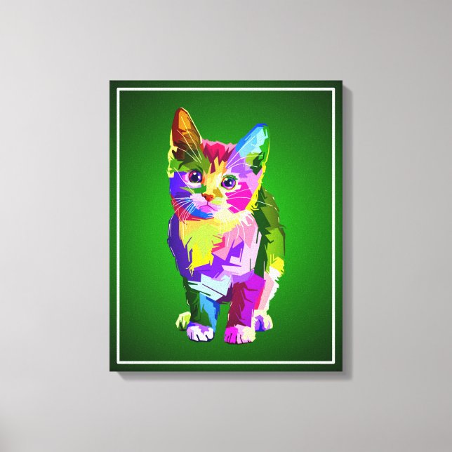 Stylized Kitten Prismatic Design-32345 Canvas Print (Front)