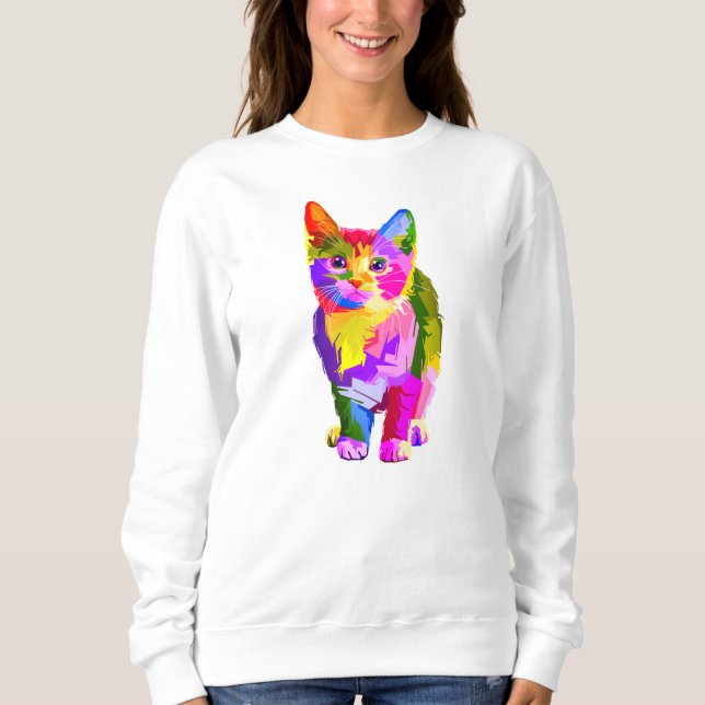 Stylized Kitten Prismatic Design-32345 Sweatshirt (Front)