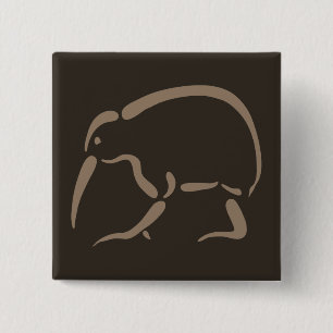Stylized Kiwi 2 Inch Square Button