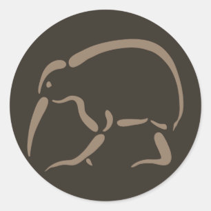 Stylized Kiwi Classic Round Sticker