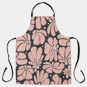 Stylized large blossoms, seamless floral pattern. apron