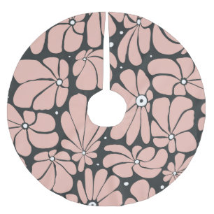 Stylized large blossoms, seamless floral pattern. brushed polyester tree skirt