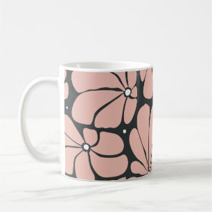 Stylized large blossoms, seamless floral pattern. coffee mug