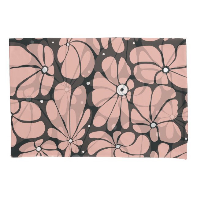 Stylized large blossoms, seamless floral pattern. pillowcase (Front)