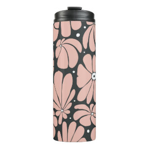 Stylized large blossoms, seamless floral pattern. thermal tumbler