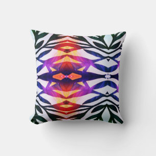 Stylized Leaf Kaleidoscope Effect Pattern Cushion